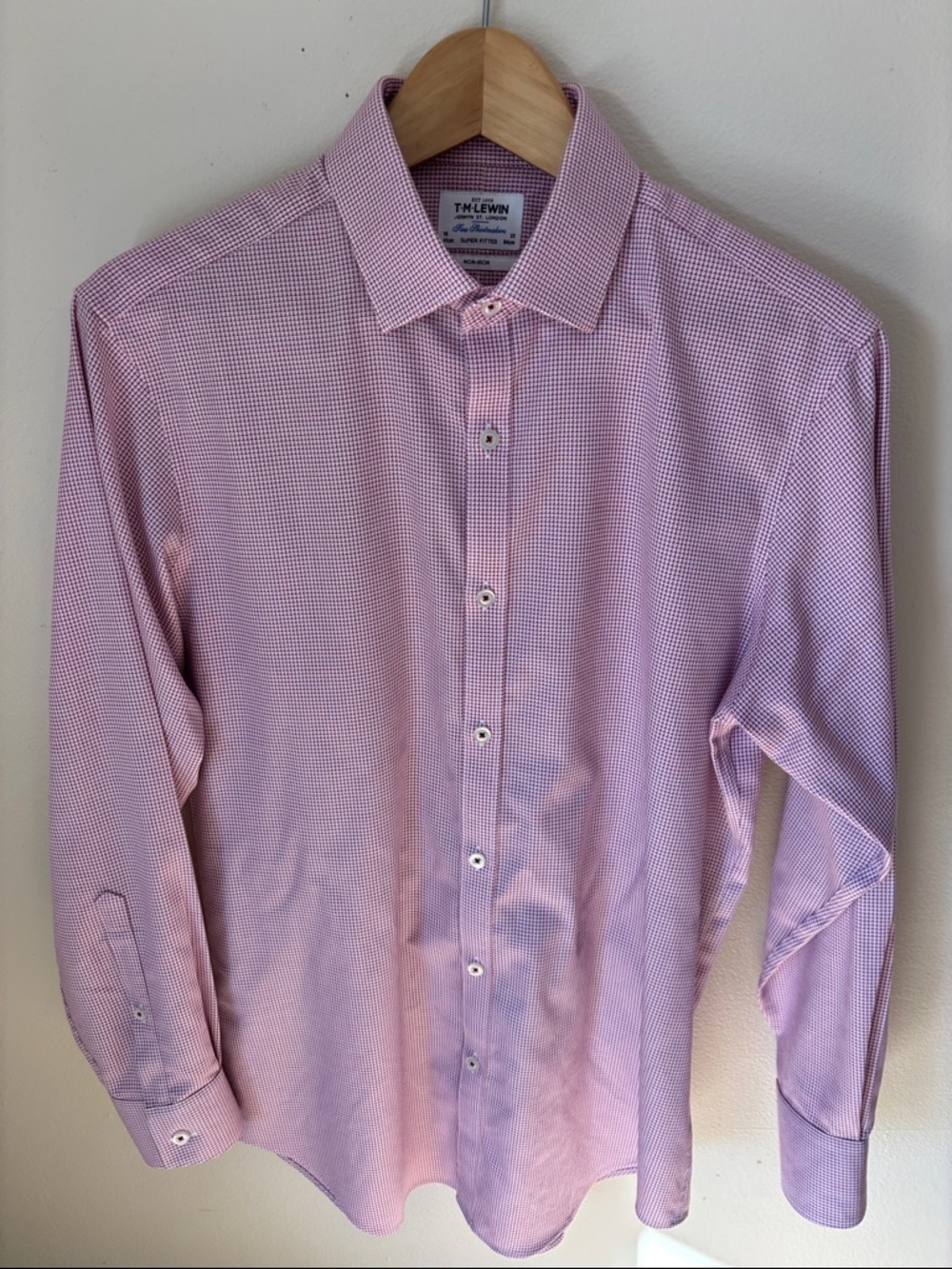 T.M.Lewin Micro-Check Dress Shirt size medium (16, 33)
